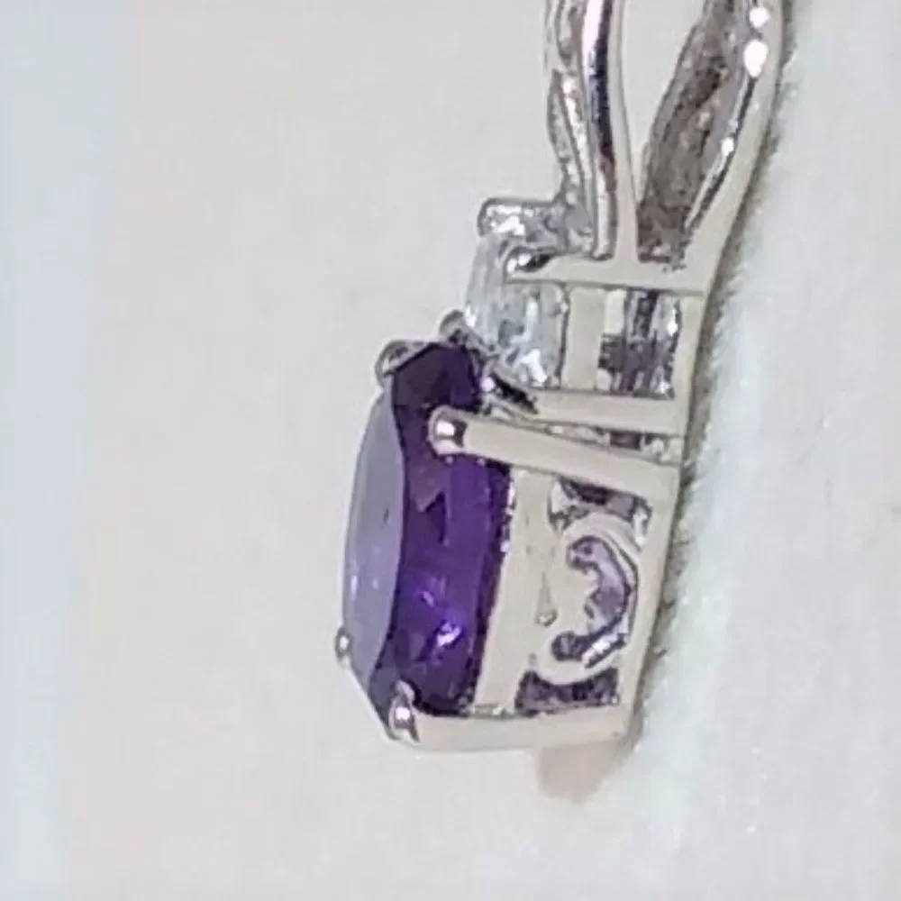 Amethyst 1.2 Carats Pendant with Italian Chain